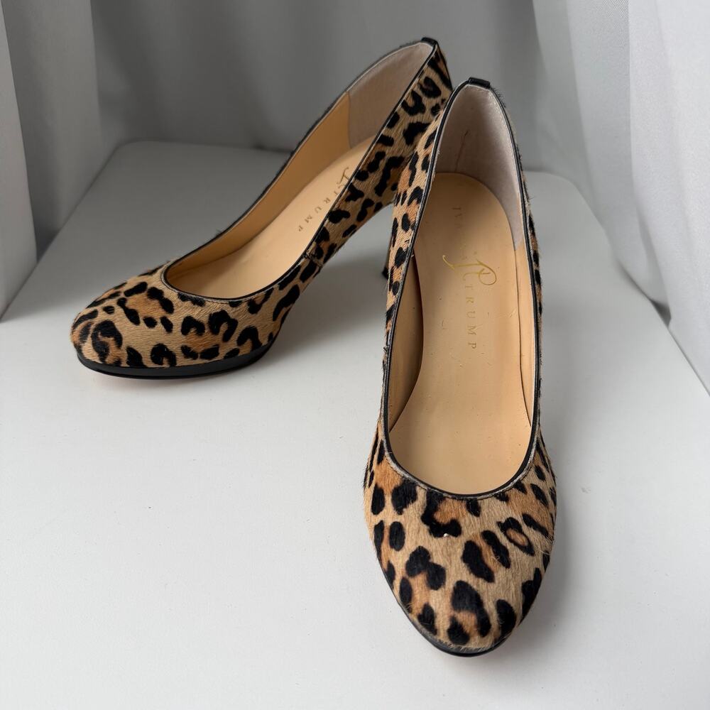 Ivanka Trump 7 Leopard Calf Hair Platform Pumps Stiletto Heels Animal Print Y2K